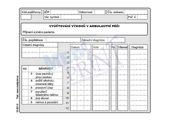 Vyúčtování výkonů v ambulantní péči