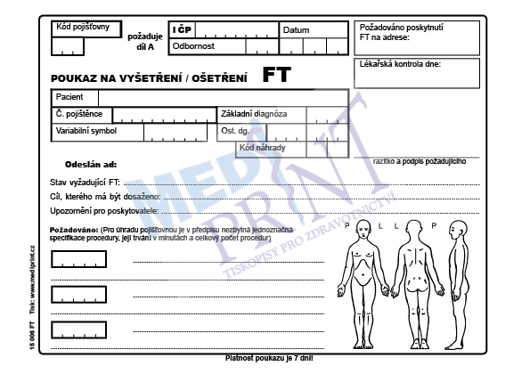 Poukaz na vyšetření - ošetření FT A5