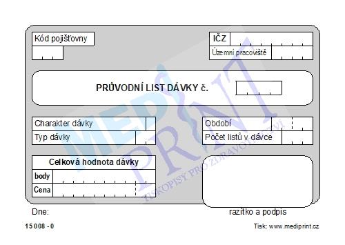 Průvodní list dávky