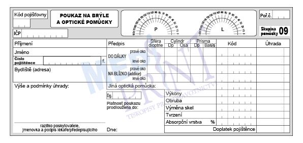 Poukaz na brýle a optické pomůcky