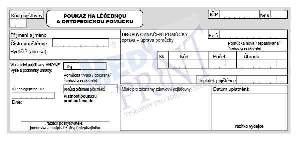 Poukaz na léčebné a ortopedické pomůcky