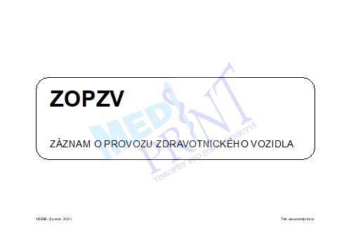 Záznam o provozu zdrav. vozidla